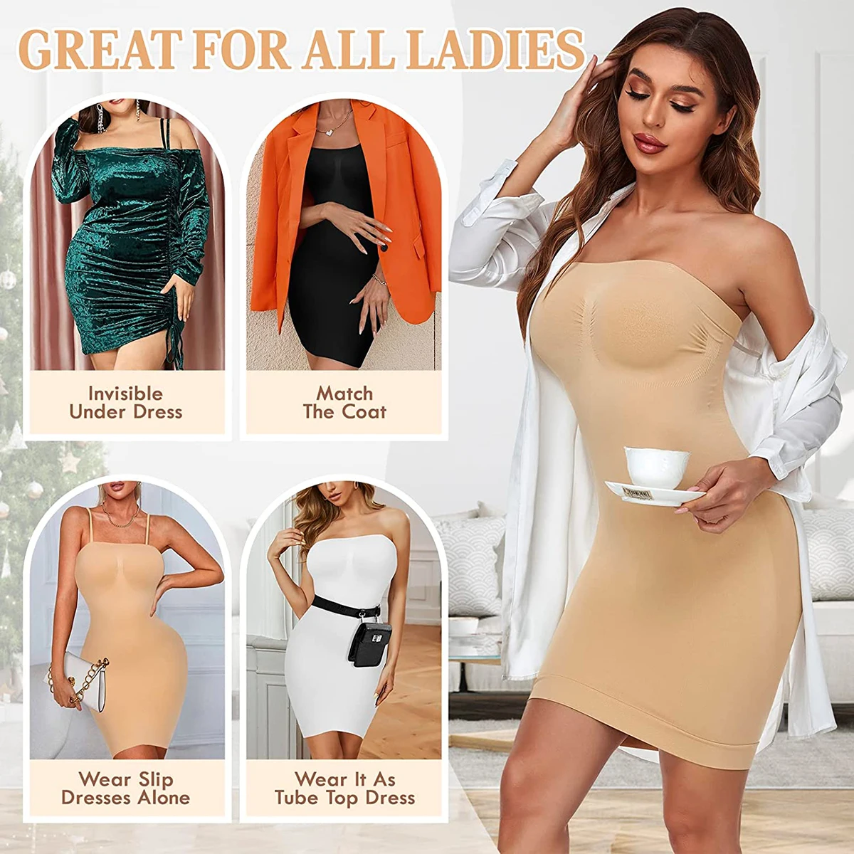 Women Sexy Seamless Full Slip Shaper MISS MOLY Waist Trainer Tummy Control  Underdress Shapewear Butt Lifter Dress Fajas Corsets