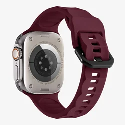 Premium Soft Silicone Strap for Ultra 3 - 2 - 1  49mm (Wine red)