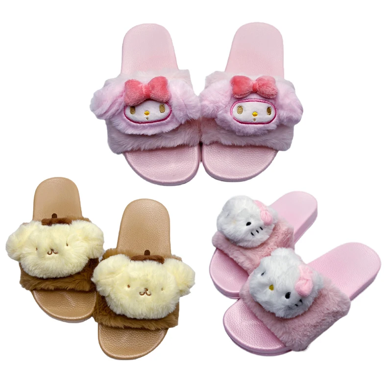 

Kawaii Sanrioed аниме My Melody Hellokittys пудинг собака японская версия милая девушка милые летние тапочки на плоской подошве