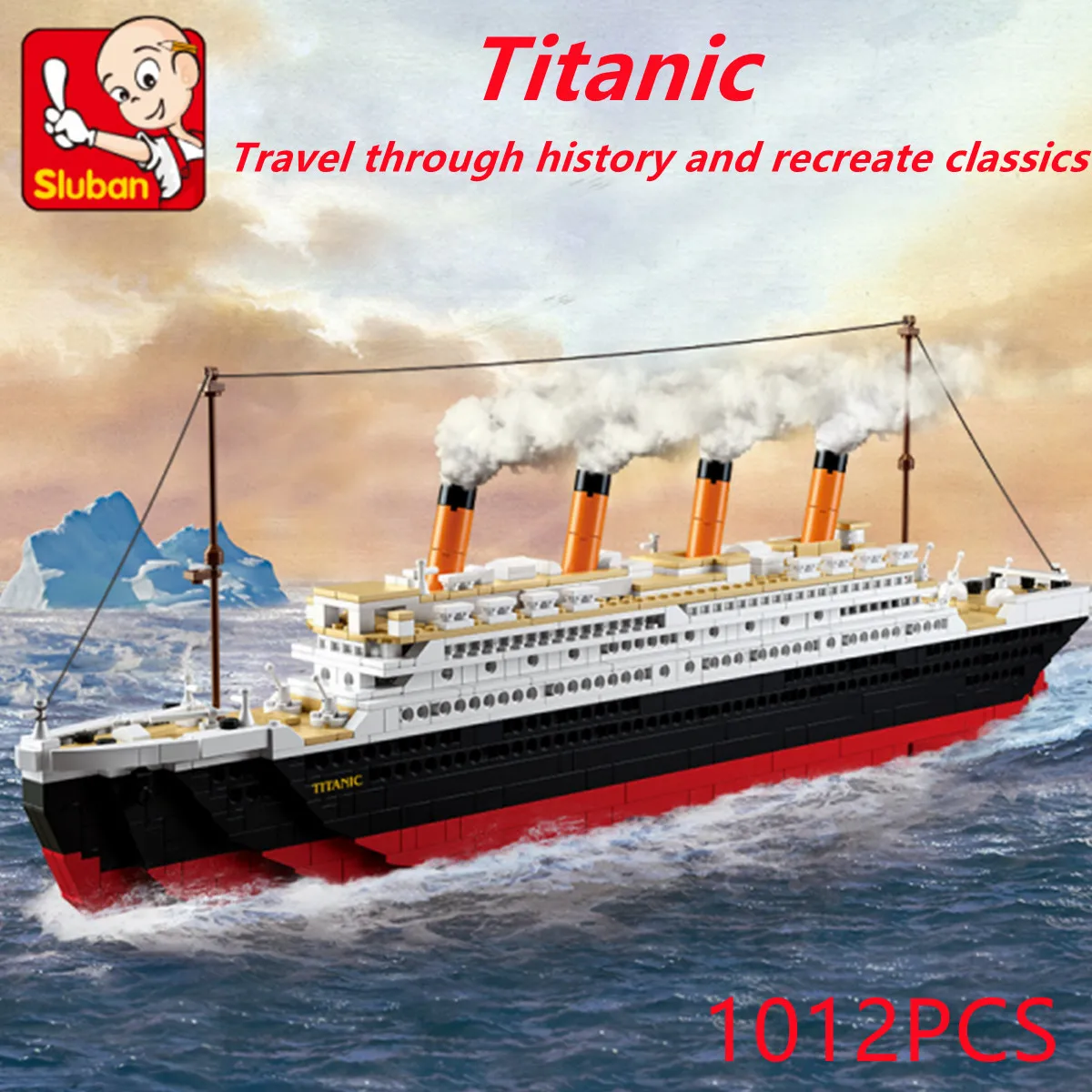 Large Titanic Cruise Ship 65cm w/ Figures Compatible Building Bricks 1012 pcs DB 