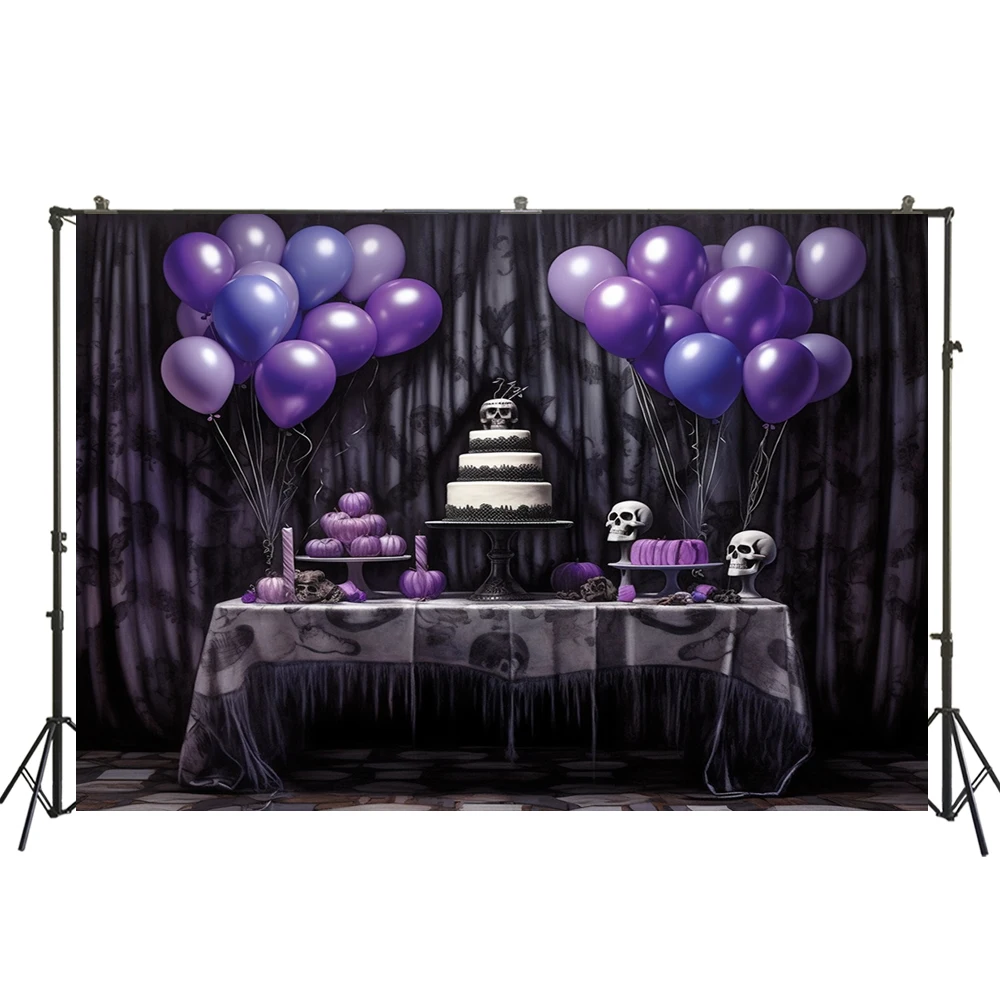 

Фон для фотосъемки с изображением фиолетовых воздушных шаров