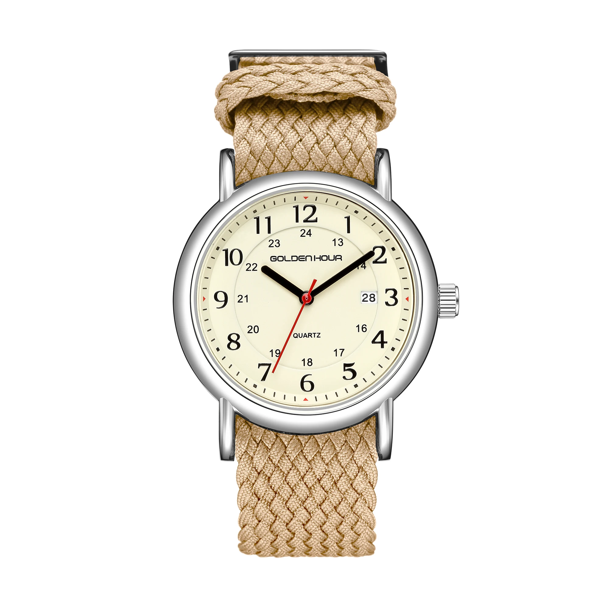 Nylon Belt Watch Men Stylish Cool Arabic Numerals 24 Hour Military Time Quartz Watch Montre Homme Watches Relogio Masculino
