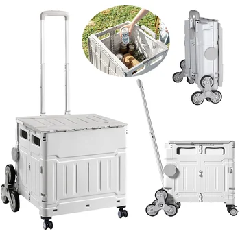 쇼핑 식료품 오리지널 주방 접이식 카트, 슈퍼마켓용 접이식 카트 트롤리 핑크, 360 ° 회전 바퀴