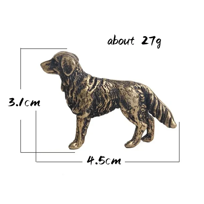 Antique Bronze Hound Statue Miniature Desktop Ornament Twelve Zodiac Animals Dog Figurine Tea Pet Home Decor Puppy Crafts