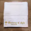 AHSNME Customized Baptism Towel 70x140cm Bath Towels for Baby Christening White Towel with Name and Date 1