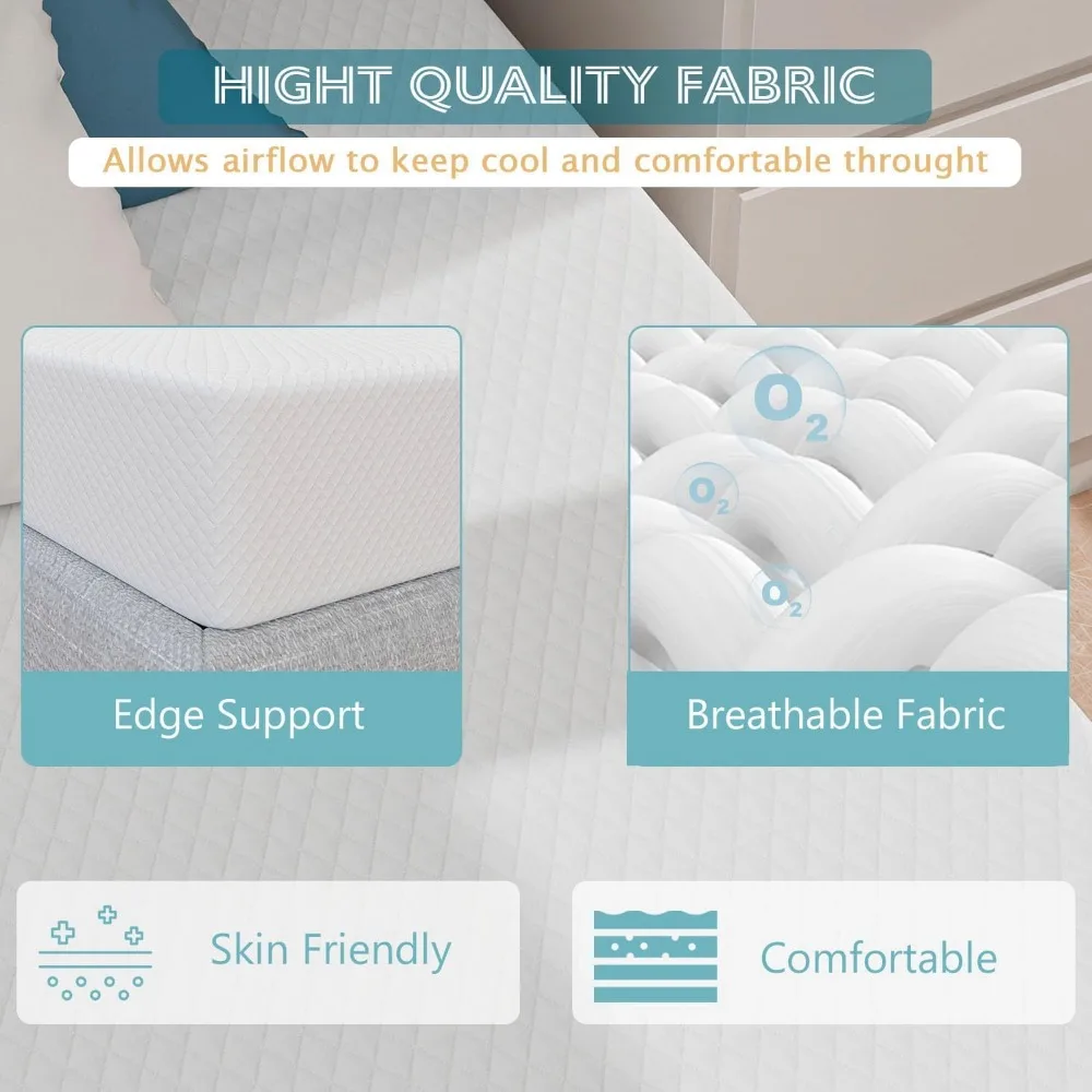 6 Inch Mattress, Gel Memory Foam Full Mattress, Pressure Relieving, Cooling Gel Foam, Mattress in a Box, Certipurr-Us Certified 6
