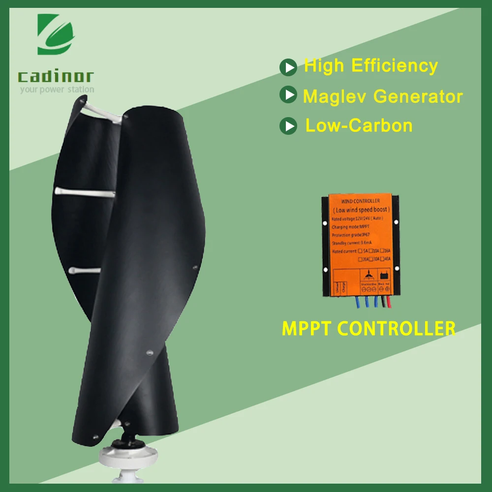 Generatore Eolico Ad Asse Verticale Da 5000W 24V Generatore Di Energia Alternativa 220V Uscita Ca Kit Completo Per Uso Domestico Con Inverter Controll