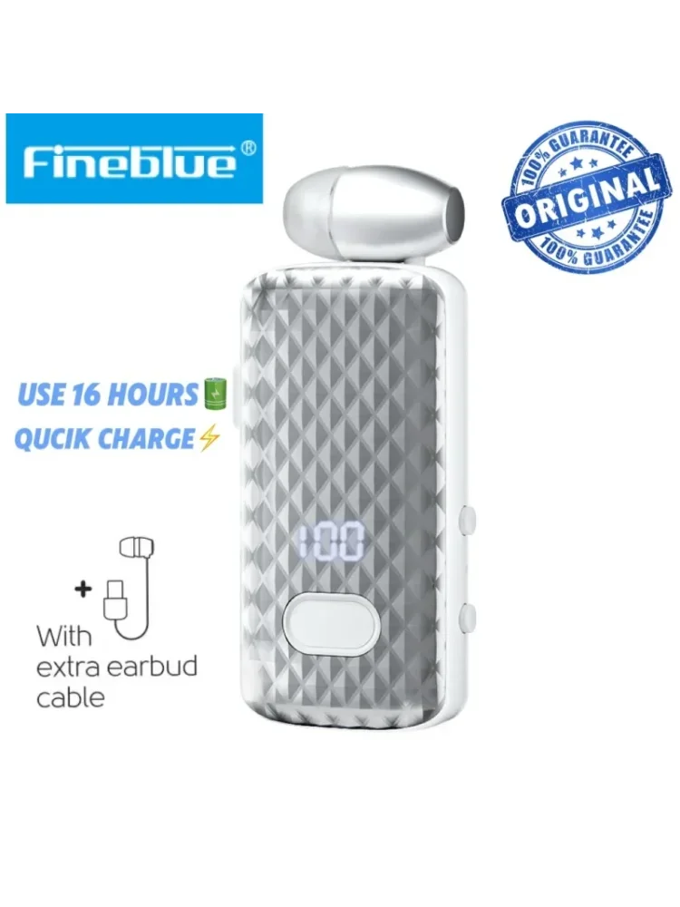NEW 2025 Fineblue F588 Mini Bluetooth Earphone Retractable Wire Headset Call Remind Vibration In-ear Sport Headphone in Lotus 2