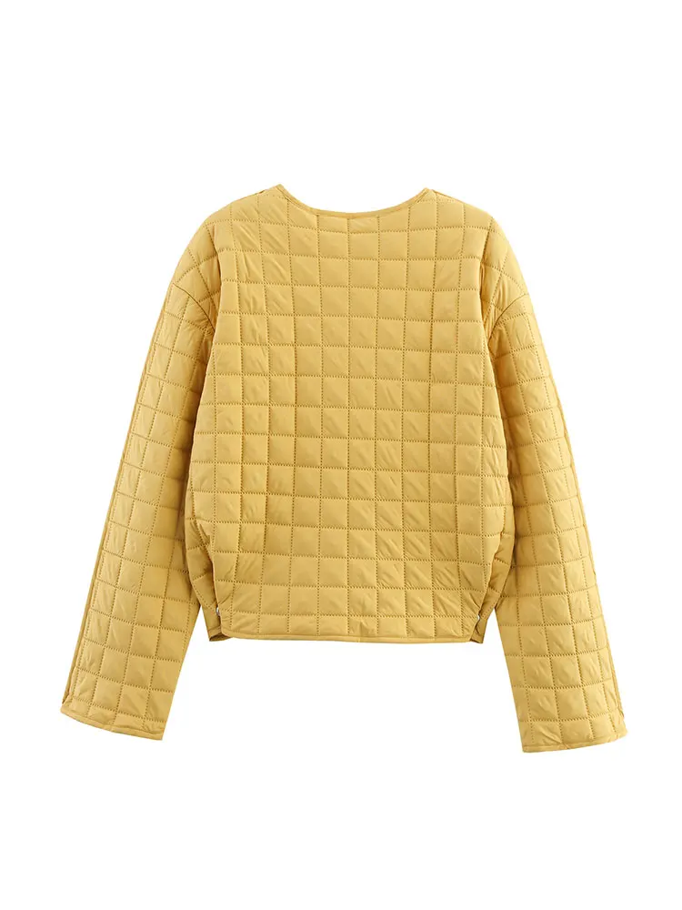 HH Autumn Women Casual Coats Vintage Solid O Neck Long Sleeve Jacket With Pockets Female Winter Warm Yellow Outerwear