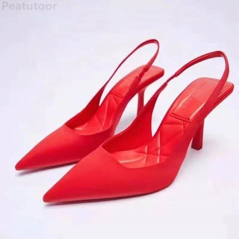Shoes For Women 2022 Sandals ZARZ Luxury Brand Summer Fashion Transparentes Rhinestones Pointed Heeled Slippers Woman Sexy Pumps