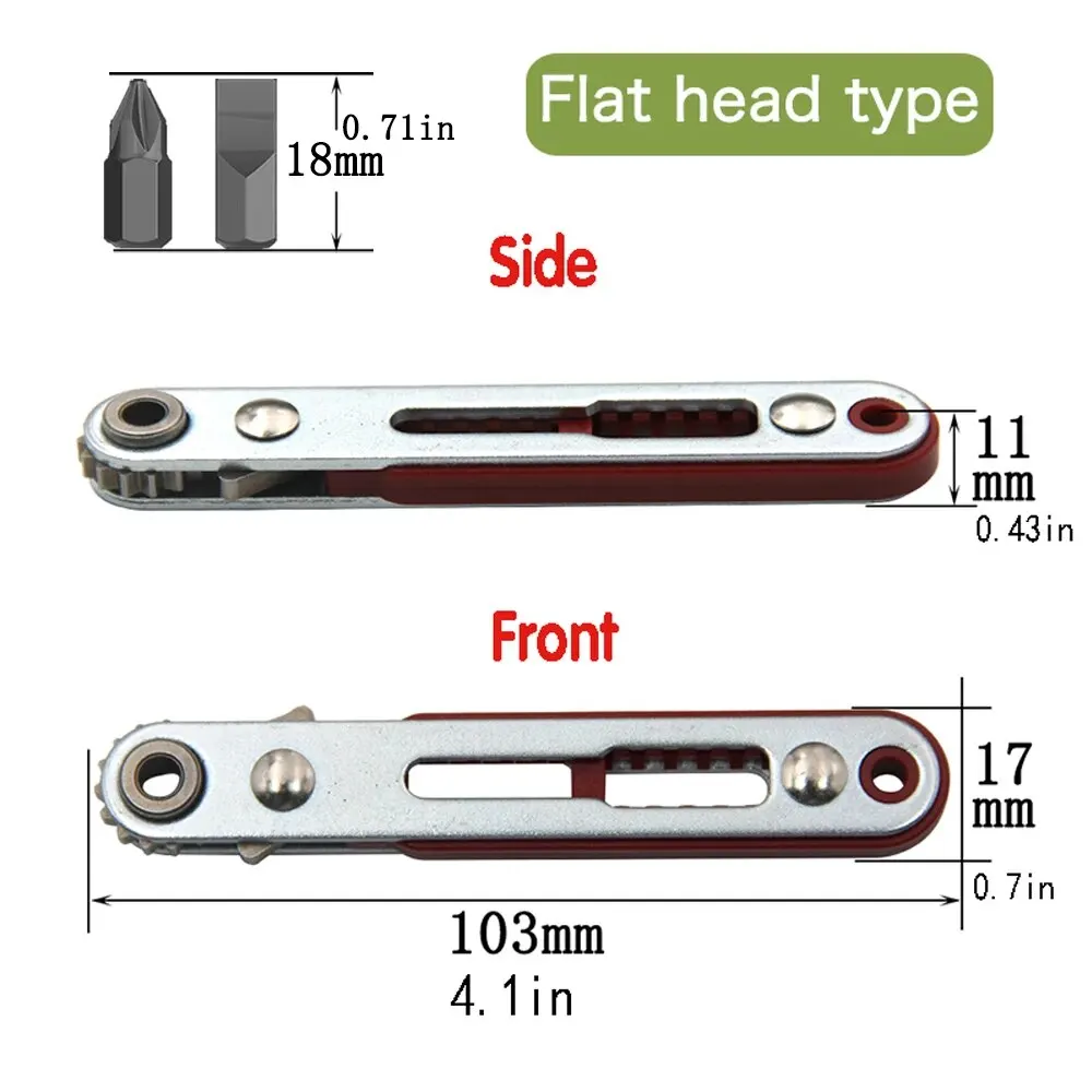 Red Elbow Bidirectional Ratchet Screwdriver