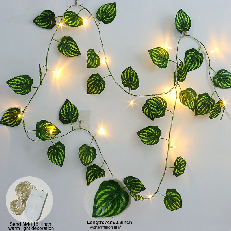 Lot De 12 Guirlandes Lierre Artificiel 2,2 M Avec Clips Et Serre-Câbles - Décoration Murale Intérieur/Extérieur