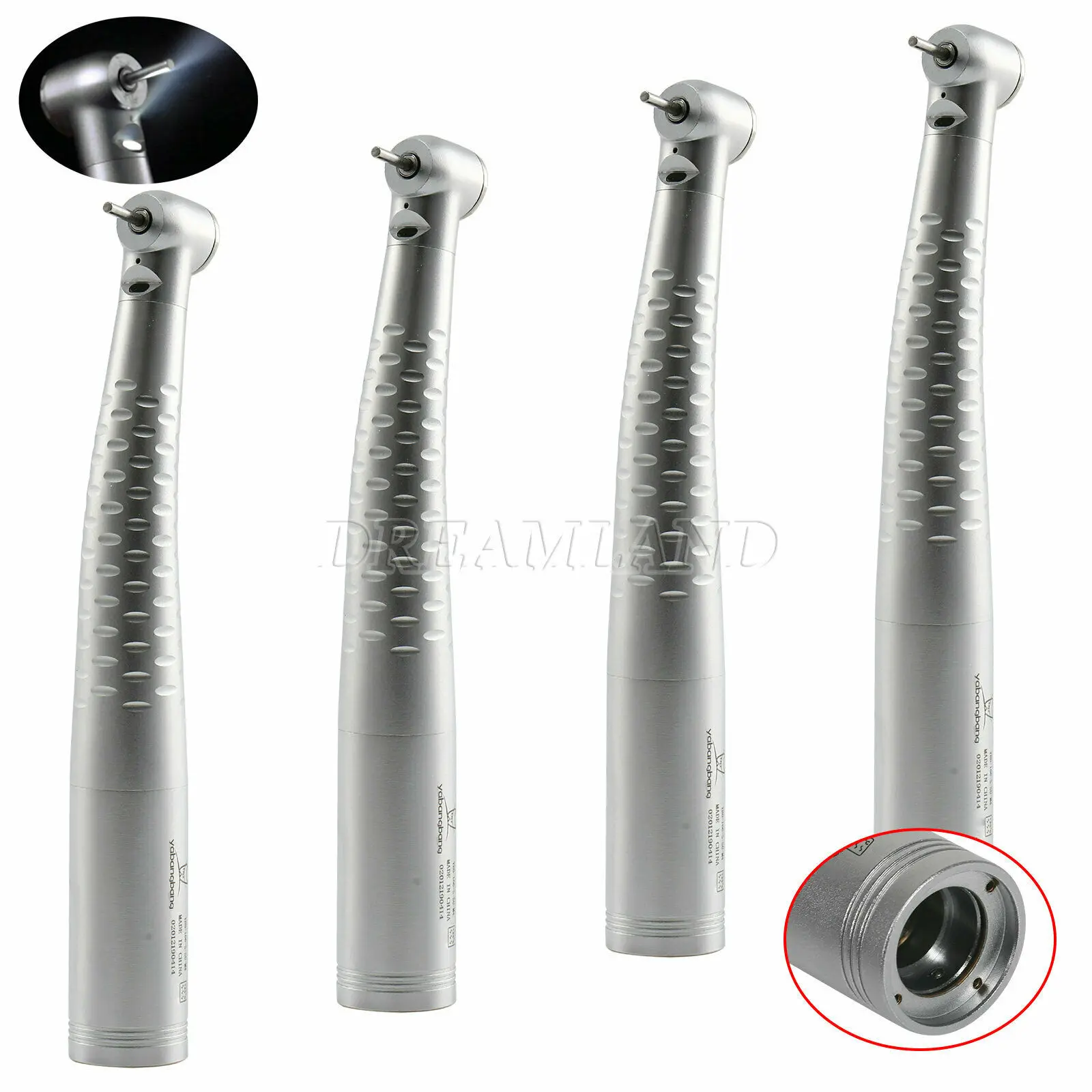 

4PCS Dental Dentista LED Fiber Optic Handpiece Turbina Standard Head Turbine fit KAVO Quick Coupler 4/6 Holes