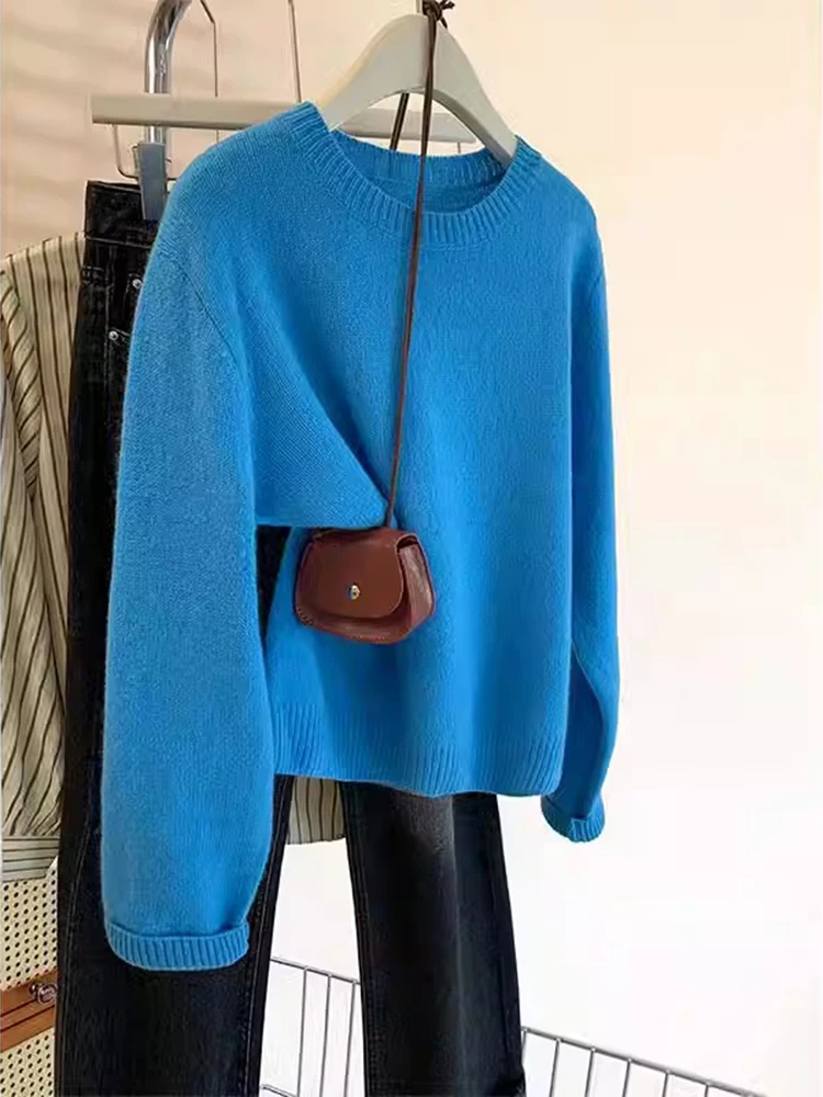 Long Sleeve Knitwear Solid Color Regular Sweater huk8010