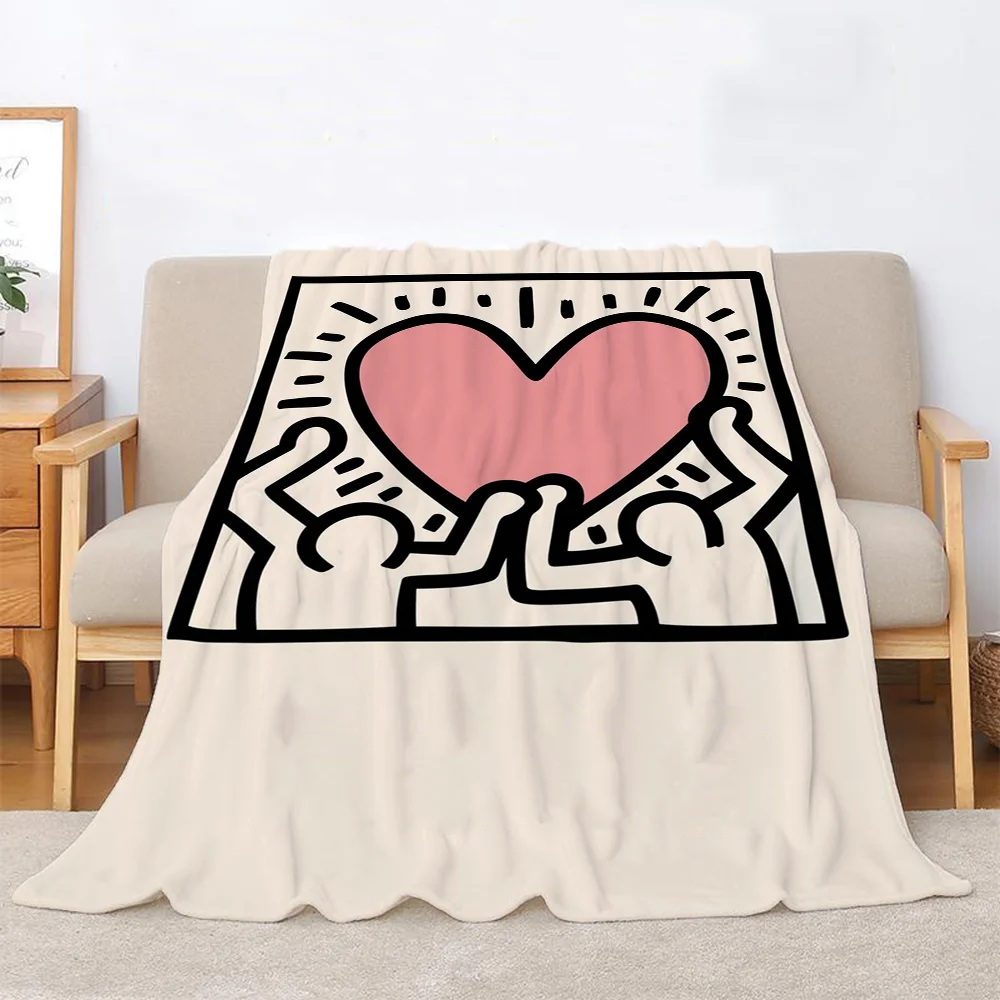 Keithes Haringes 웨딩 담요, 킹 사이즈 극세사 침구, 맞춤형 담요 및 던지기, 홈 인테리어, 푹신한 격자 무늬 비치 타월