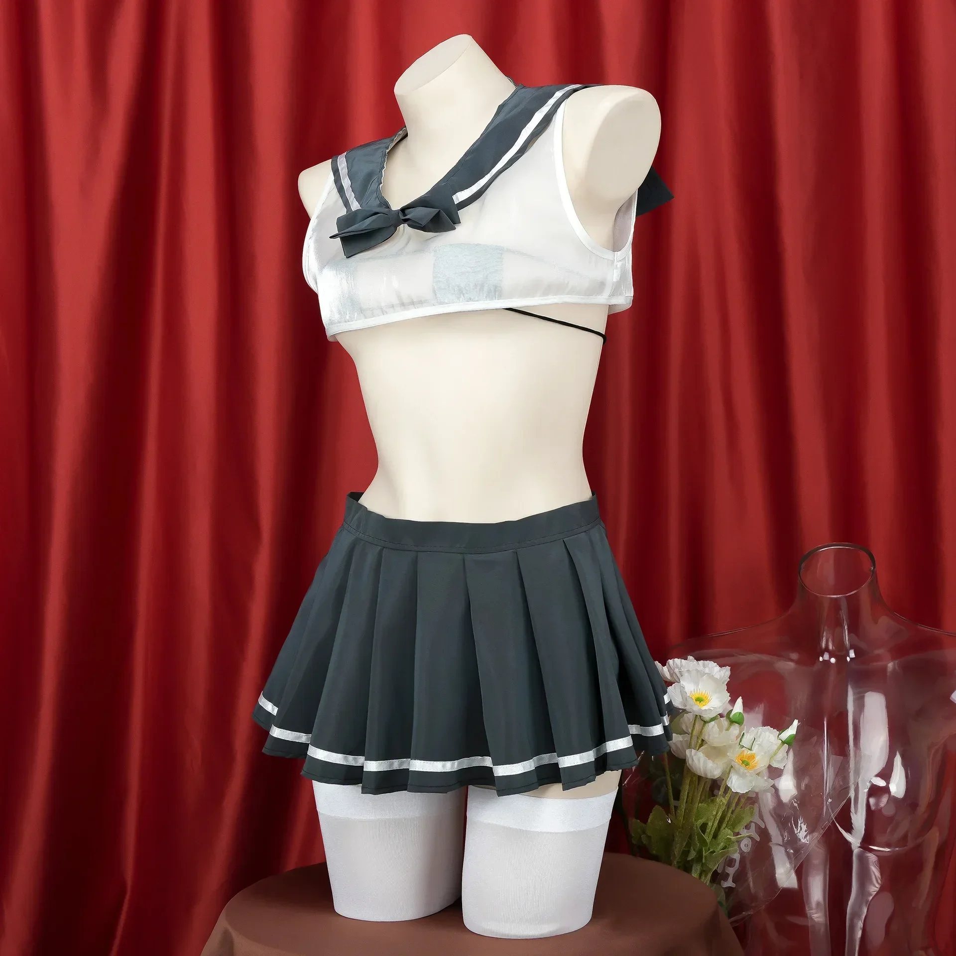 thumbnail image 5 of ZOBOTT, uniforme escolar de estudiante de Anime japonés JK, disfraz de Cosplay para mujer, trajes de marinero noctilucentes reflectantes, conjunto de bikini, disfraces, 5 of 5