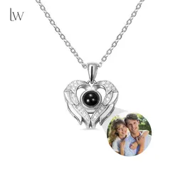 Personalized Photo Necklace - Custom Picture Pendant Jewelry (Silver)