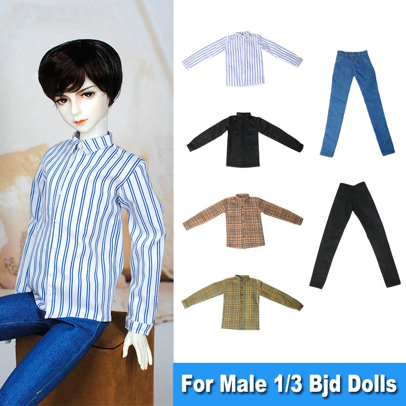 Fashion Boys Shirt Jeans Trousers 1/3 Bjd Male Doll Clothes For 60cm Dolls Clothing 23 Inches Doll Accessories Toys For Children soft warm doll clothes doll accessories casual outfit trousers doll plush coat plush jacket 30cm doll winter coat children gift