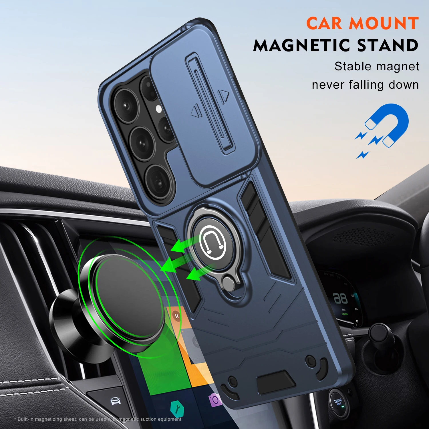 Magnetic Ring Holder Shockproof Armor Phone Case Cover