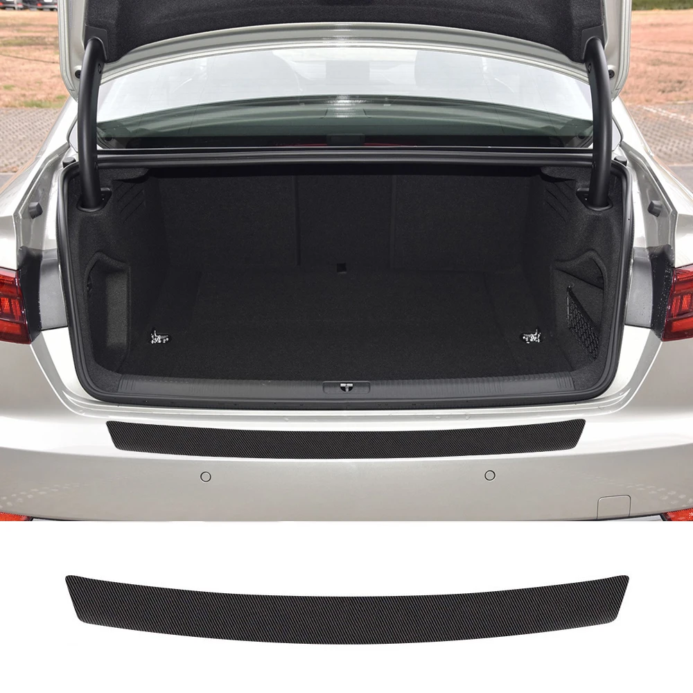 Carbon Fiber Texture Anti-Scratch Car Trunk Sill Sticker Decal Accessories
