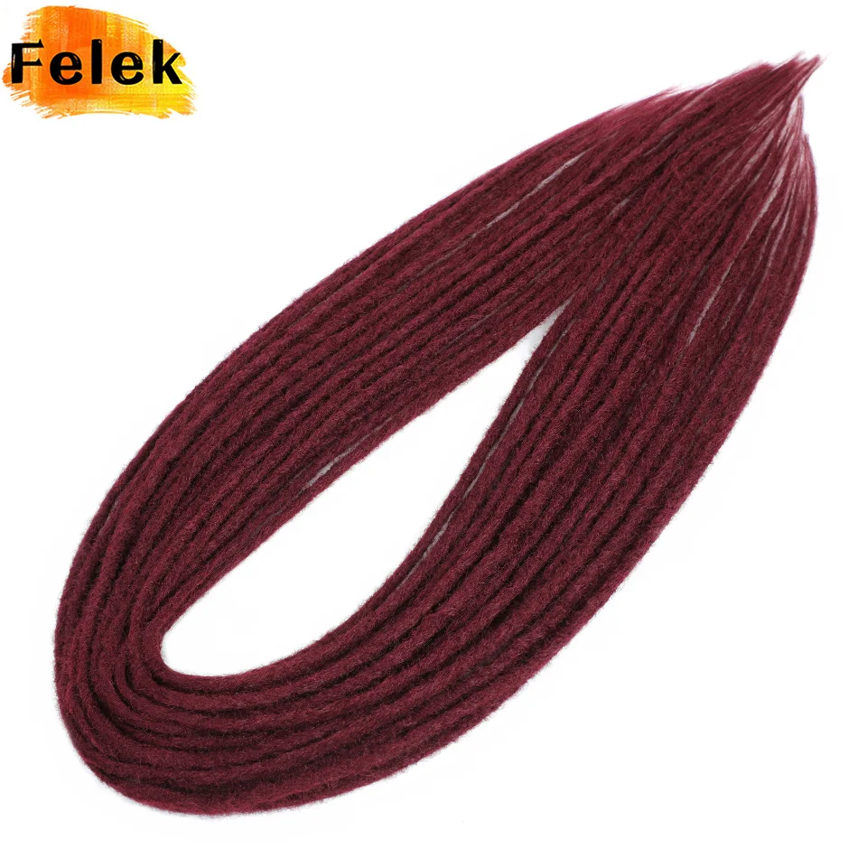 Soft Dreadlocks Hair Extensions 24 Inch Synthetic Double Ended Faux Locs Crochet Braids Bug Handmade Reggae Hippie Goddess Locs