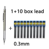 11Pcs/set All Metal Mechanical Pencils 0.3, 0.5, 0.7, 0.9, 1.3 2.0Mm Lead Refills Art, Writing, Sketching Retractable Design 1