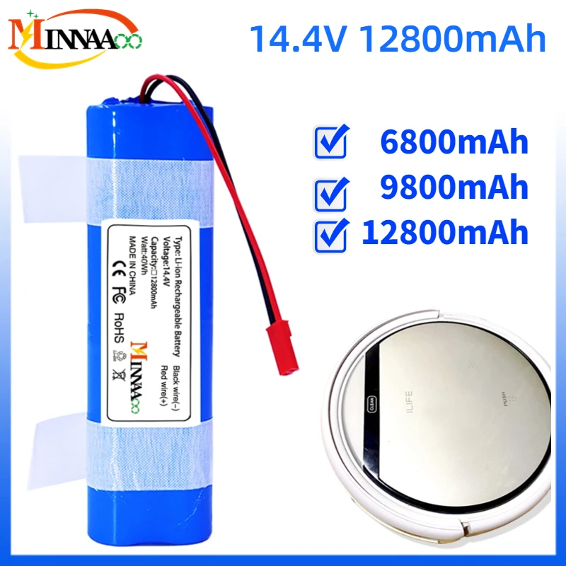 

14.8V 6800mAh 12800mah Good Quality Battery For ILIFE V50 V55 V8s V3s Pro V5s Pro V8s X750 Robot Vacuum Cleaner Battery