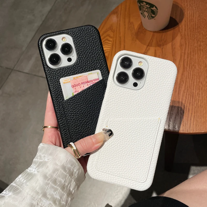 Luxury Lichee Pattern PU Leather Phone Case Cover