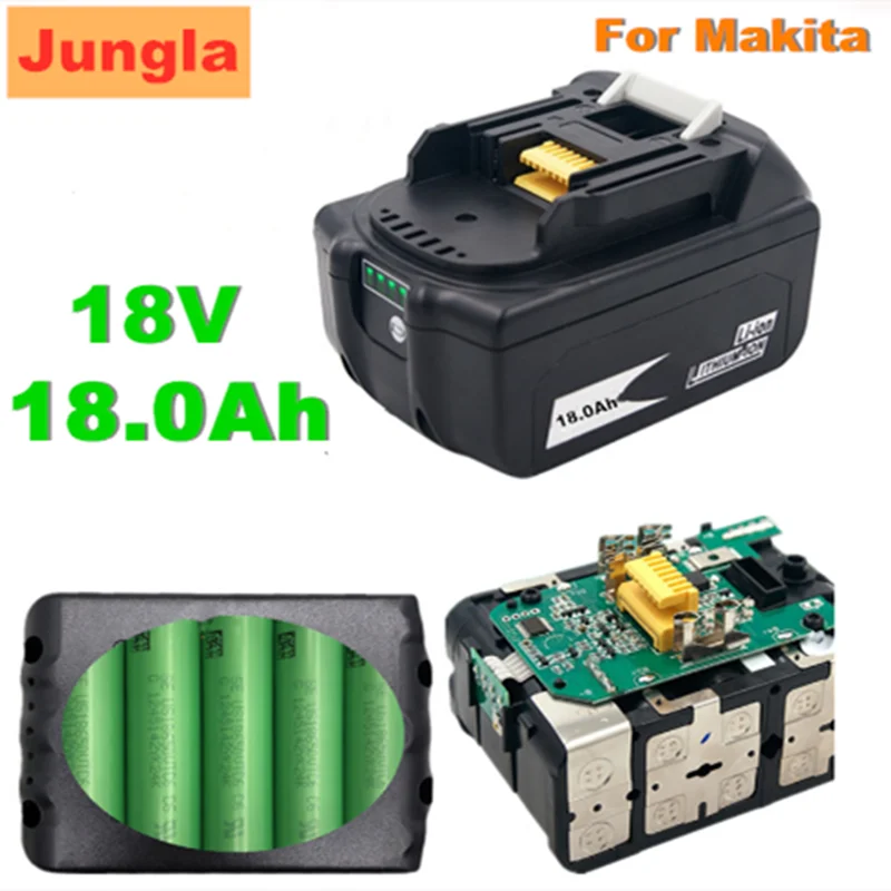 rechargeable battery pack 2PCS 18V 18.0Ah Rechargeable Battery 18000mah LiIon Battery Replacement Power Tool Battery for MAKITA  BL1860 BL1830+3A Charger button cell