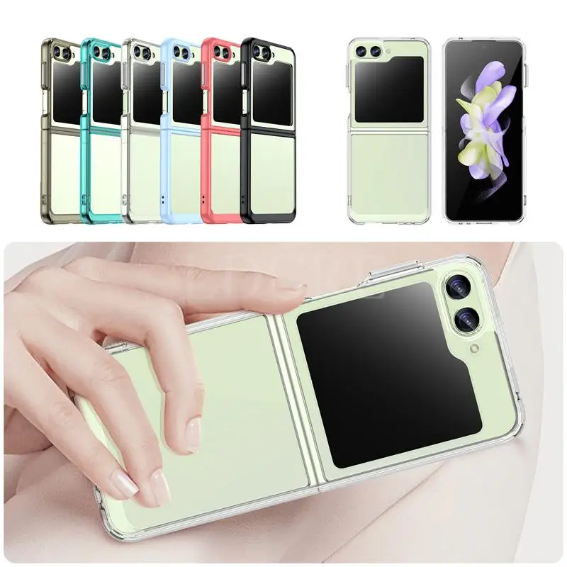 Per Samsung Galaxy Z Flip 5 Custodia Luxury Silicone Clear Bumper Samsung Z Flip 5 Capa Tpu Custodia Antiurto Galaxy Z Flip 5 Cover