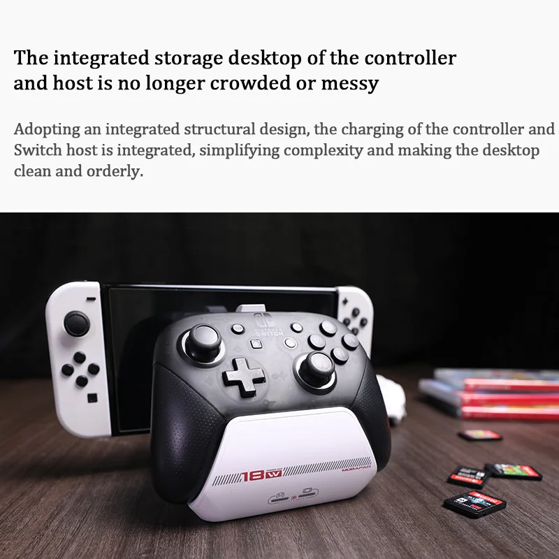 TV 모드 4K HDMI 출력 및 100W PD3.0 충전 게임 액세서리가 포함된 Switch Pro 컨트롤러용 MOBAPAD 충전 도크