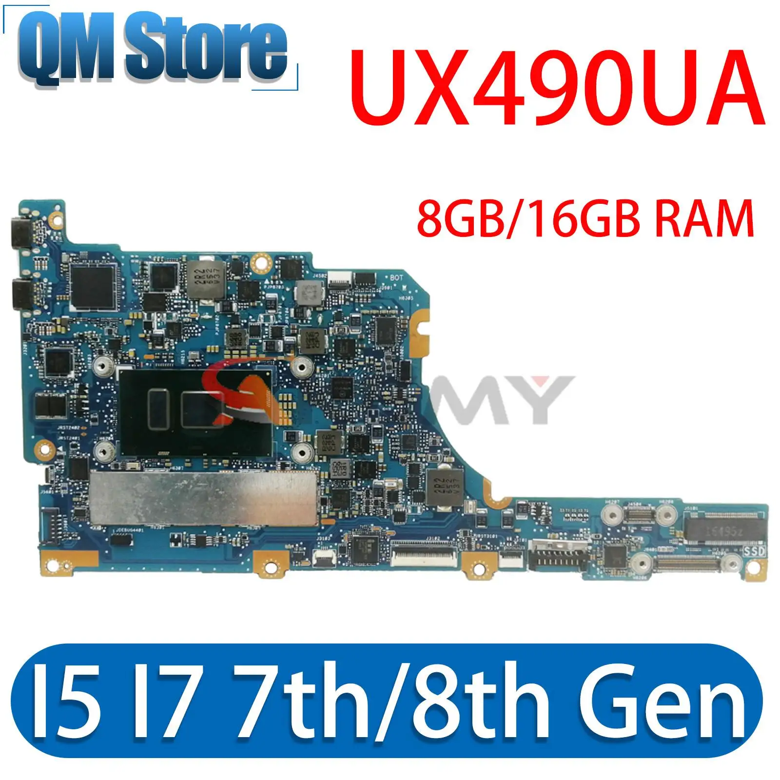 

UX490U Mainboard For ASUS Zenbook UX490UAK UX490 UX490UA UX490UAR UX3490UA Laptop Motherboard I5 I7 7th/8th Gen 8G/16G-RAM