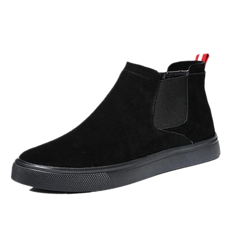 2022 Spring Men Shoes Suede Leather Casual Shoes Men Fashion Sneakers Outdoor Work Shoes Mens Loafers Footwear Black Ankle Boots