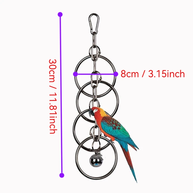 Parrot 304 Stainless Steel Toy Pet Bird Bite String Toys Gnawing Chewing Climbing Cage Supplies Pets Hanging Accessories 6