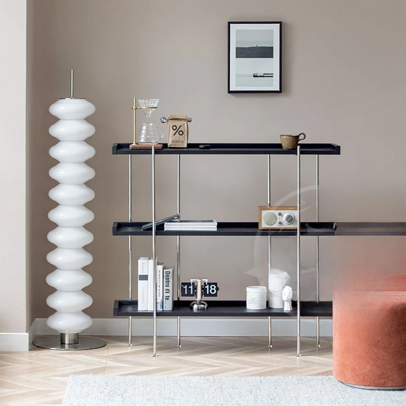 

Black bookshelf floor to floor minimalist modern office storage
