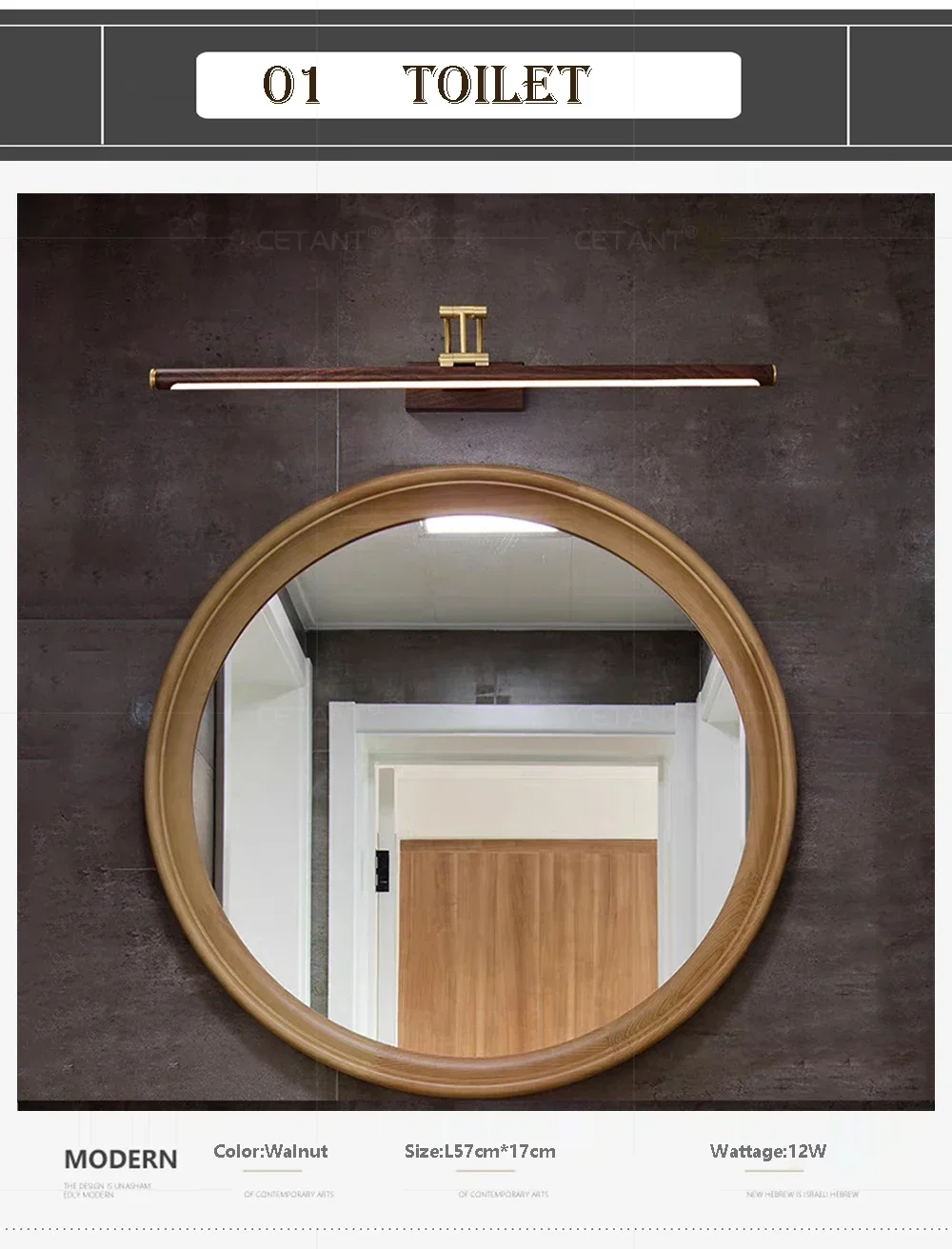 Description Picture 4 of itemLED Modern Wall Lamp Led Mirror Front Light Bathroom Vanity Sink Rotate Lighting Home Decor Cool White Warm White Nordic Lustre