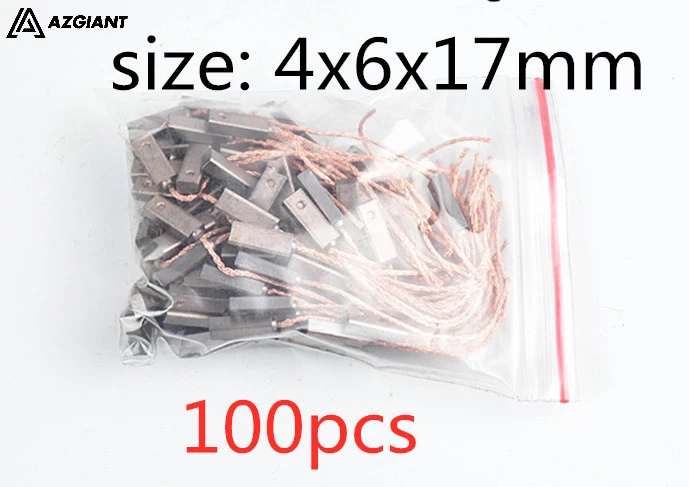보쉬 BMW 폭스바겐 아우디 장안 지리 포드 볼보 발전기용 카본 브러시, 4x6x17mm, 100 개