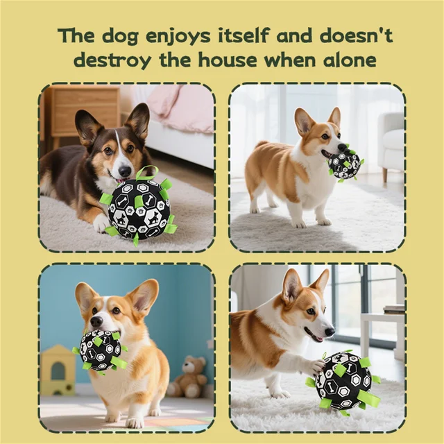 New Pet Bell Sound Toy Ball Dog Outdoor Interactive Training Play Football 5