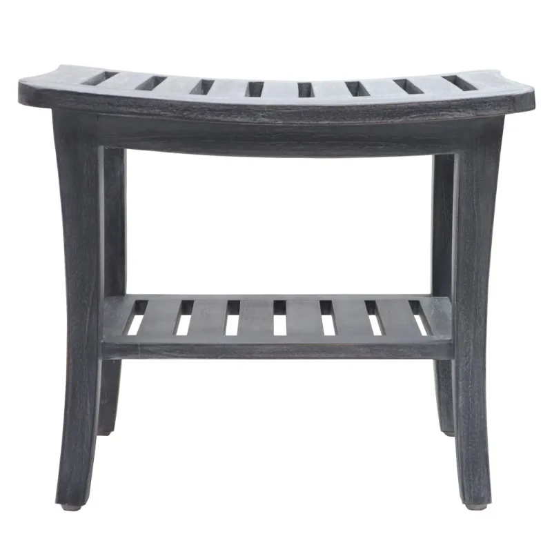 

Redmon 20''x13.5' x17.5'' Contemporary Teak Wooden Bench, Weathered Gray