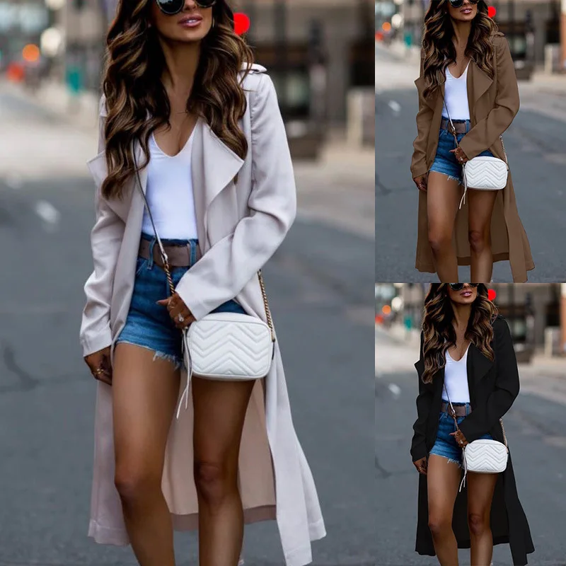 

Women Long Sleeve Fashionable All-match Casual Solid High Street Comfortable Outerwear Windbreaker Trendy