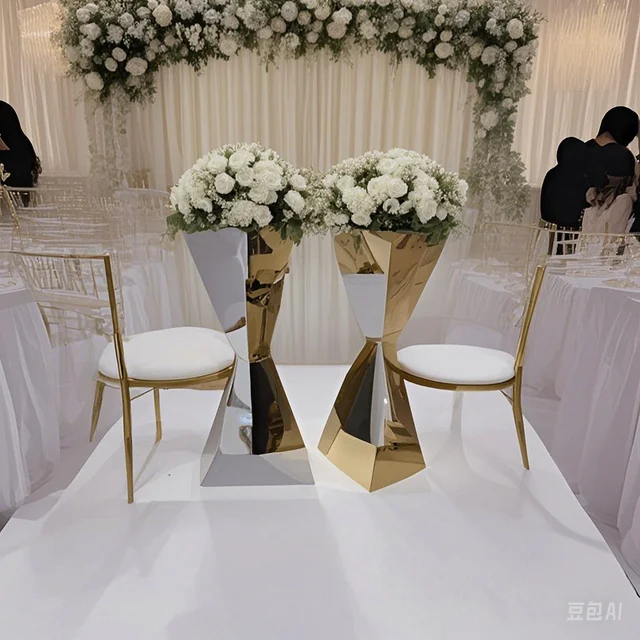 6pcs Stainless Steel Vase Holders, Wedding Centerpieces, Pathway Guides, Party Ornaments. Available in quantities