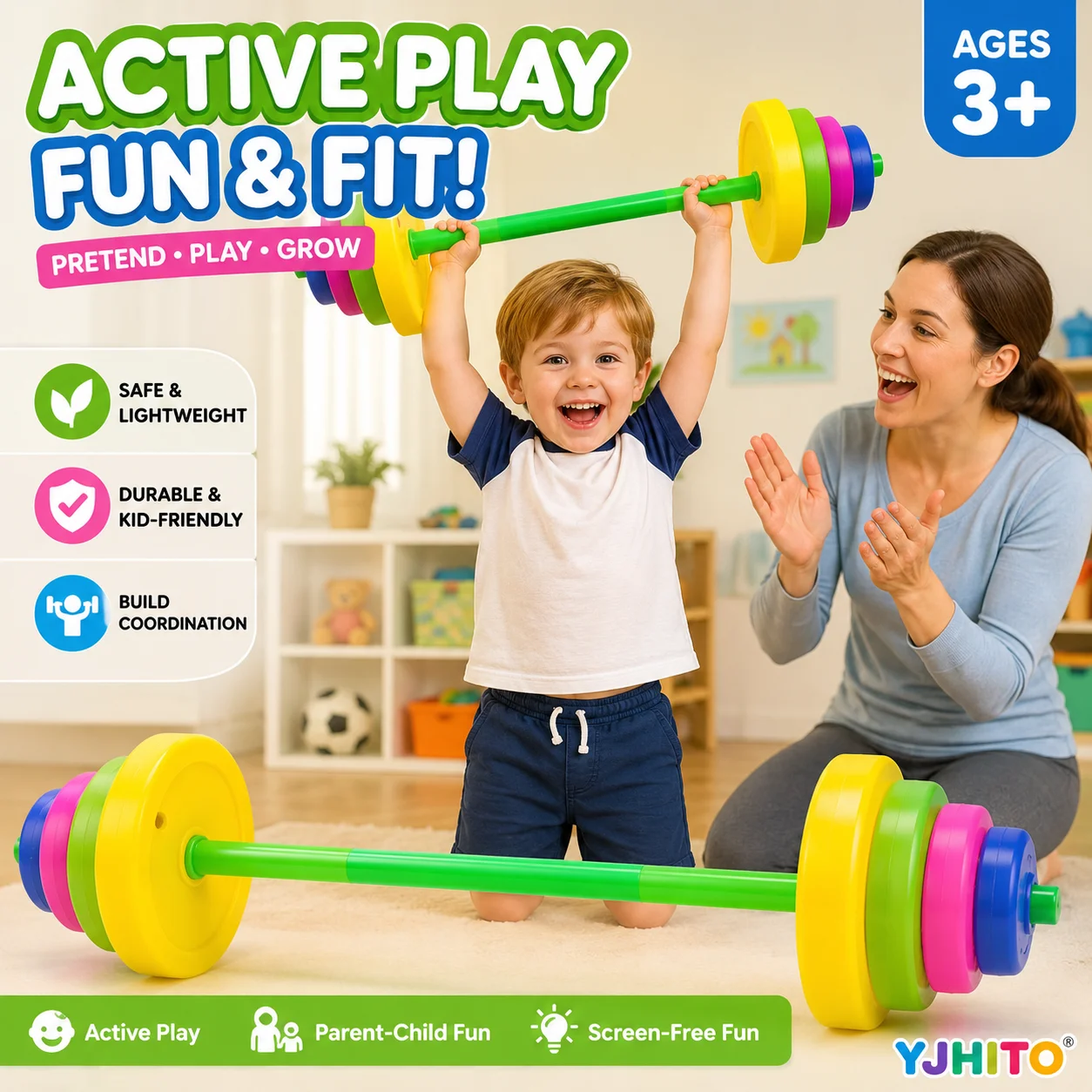 Kids' Adjustable Plastic Dumbbell Set for Indoor & Outdoor Play