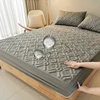 Waterproof Bed Sheet Quilted Throw Mattress Cover for Winter Elastic Fitted Sheet  Protector Full Queen King 160/140*200cm 1