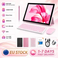 KOOMDIGI T30 PRO Tablette PC 2-en-1 10,1 pouces Android 6 Go de RAM 128 Go de ROM 4G LTE WiFi 2,4G+5G Double caméra 5MP+13MP avec étui rose, stylet, clavier et souris 1