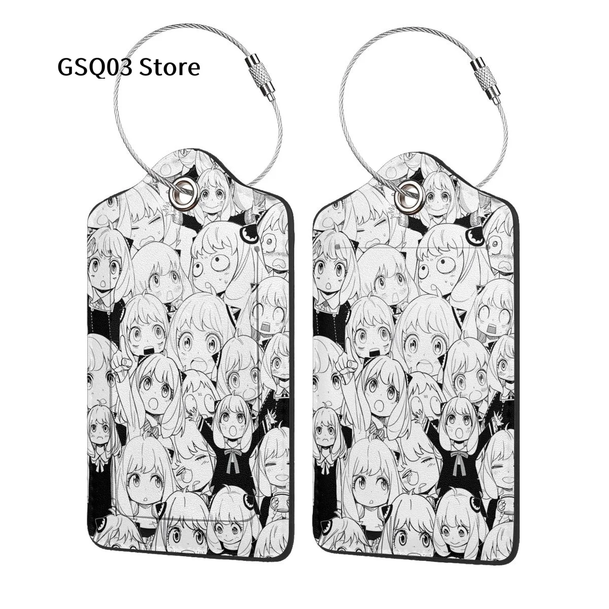 

Anya Comics Luggage Tags for suitcases Abstract Leather Stainless Steel Loop Label Tag for Men Women Travel Bag Suitcase 1 PCS