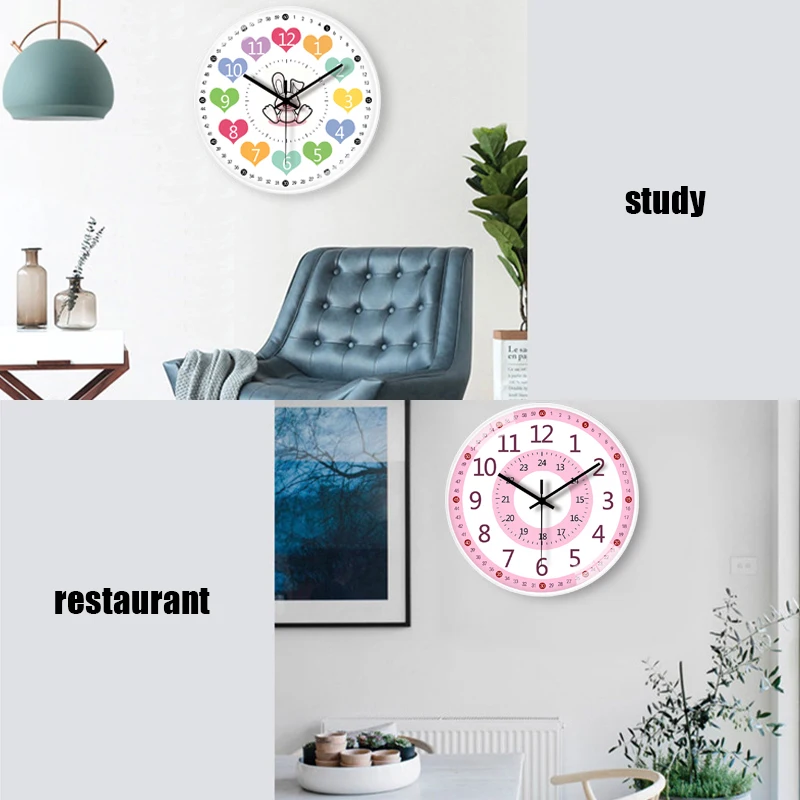 Small Digital 3d Cute Wall Clock Living Room Modern Children Round Wall Watch Noiseless Bedroom Horloge Murale Home Decoration wall clock 3d wall clock led digital clock
