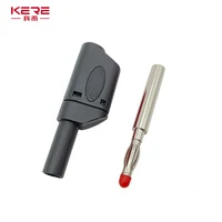 20PCS/ 4mm Male Retractable Sheath Stackable Banana Plug Shrouded Fully Insulated Safety Wire Solder Connector Black Red 3