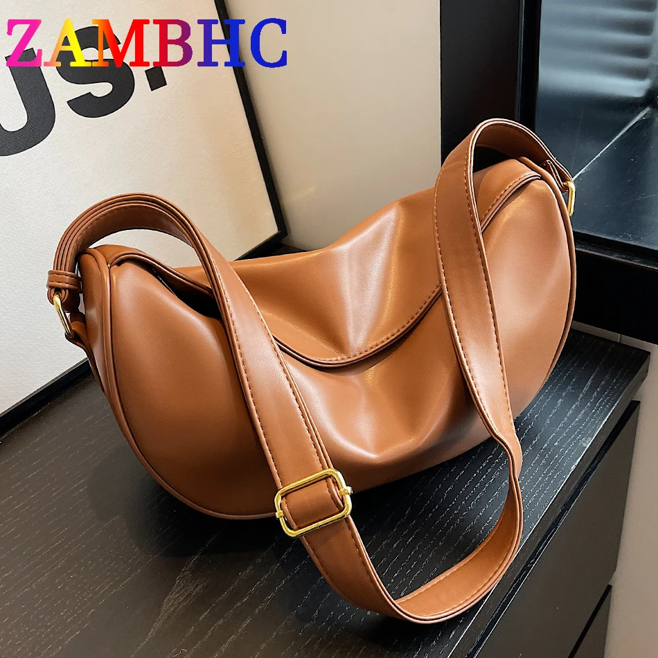 

Vintage Large Capacity Crossbody Bags for Women 2023 Leather Designer Travel Hobos Shoulder Bag Handbags and Purses Brown Black