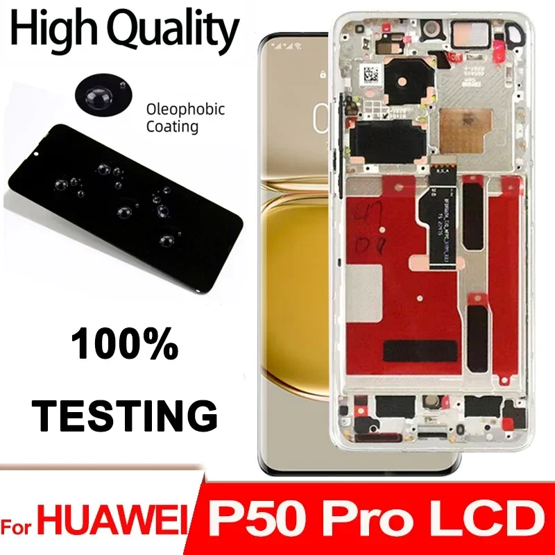6.6'' OLED Display with frame for Huawei P50 Pro LCD Touch Screen