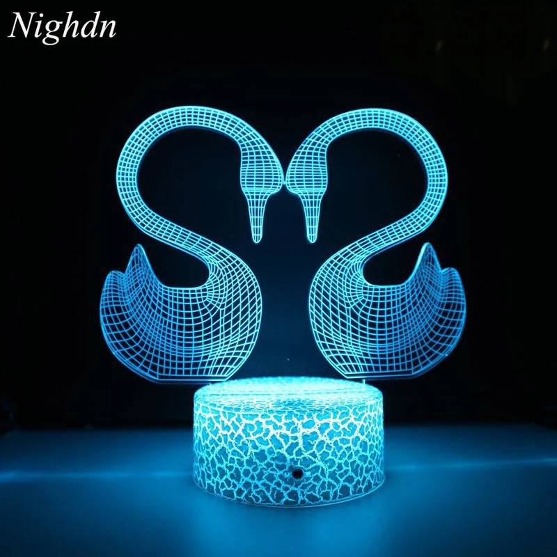 

Nighdn Mandarin Duck Night Light Led Optical Illusion Lamps 7 Color Changing Niightlight Birthday Christmas Gift for Kids Lover